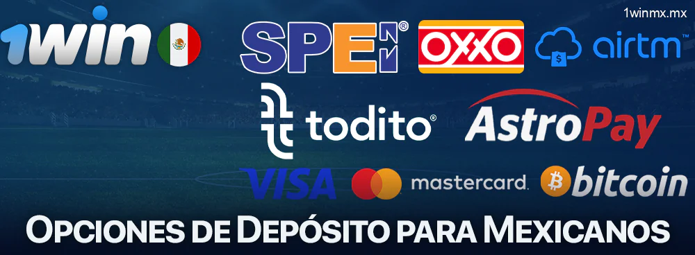 Métodos para depositar fondos en su cuenta 1win en México