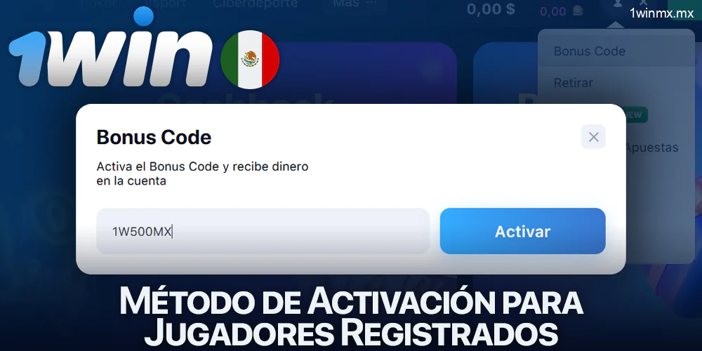 Activación del código de bonificación para jugadores registrados en 1win