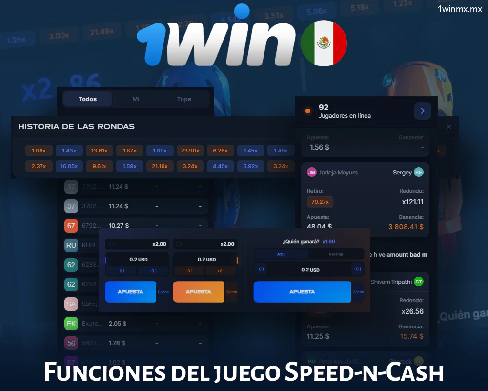 Parámetros del juego 1win MX Speed n Cash